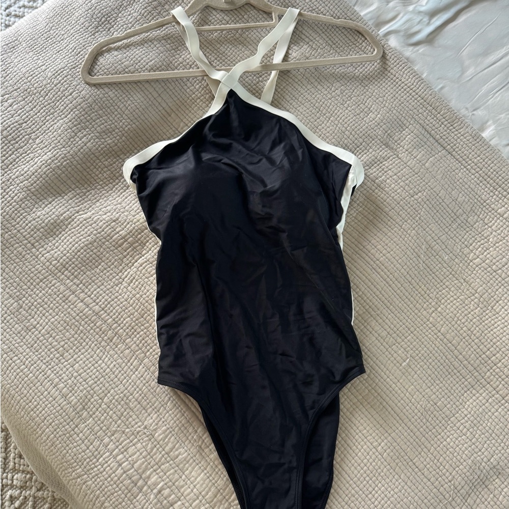 Chic Black and White Swimsuit